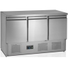 Стол холодильный, GN1/1, L1.37м, без борта, 3 двери глухие, ножки, +2/+10С, нерж.сталь, дин.охл., агрегат нижний, R600a