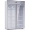 Шкаф холодильный, GN1/1+GN2/4, 1000л, 2 двери стекло, 10 полок, ножки, +1/+10С, дин.охл., белый, фронт серый, R290, ручки длинные