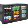 Шкаф холодильный для напитков (минибар), 240л, 3 двери стекло, 6 полок, 4 ножки, +1/+10С, дин.охл., черный, R290